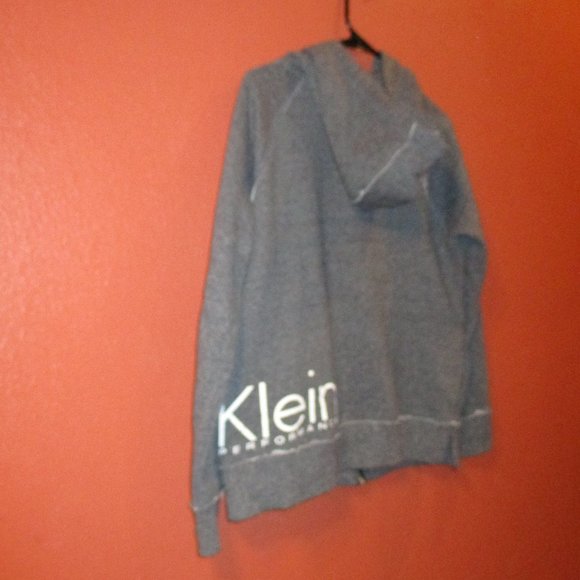 Calvin Klein Performance Woman Large Grey White Long Sleeve Hooded Jacket - Picture 5 of 7